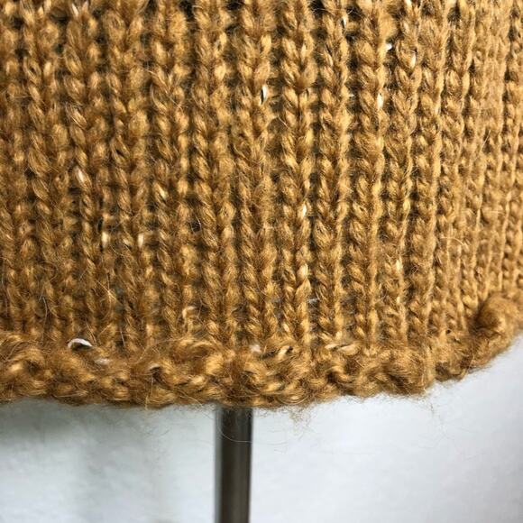 Ichi caramel golden brown v neck alpaca blend sweater size Extra Small XS - Picture 4 of 16